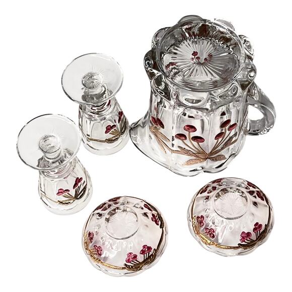 American Girl Samantha Mosser Glass PITCHER + GLASSES & BOWLS Victorian Lemonade - Picture 3 of 9